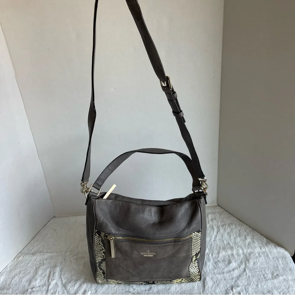 Kate Spade Gray Bag With Snake pattern . - Picture 10 of 17